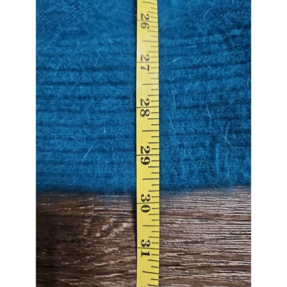 Jamie Teal Blue Angora Open-Front‎ Long-sleeve Cardigan/Sweater Medium - Picture 10 of 16